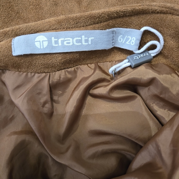 Tractr Brown Mini Skirt Faux Suede Size 6 - Picture 3 of 3